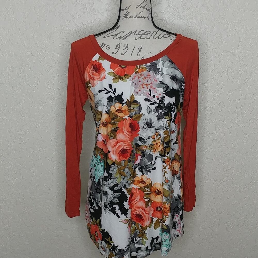 A.gain Multicolored Floral Top Size S